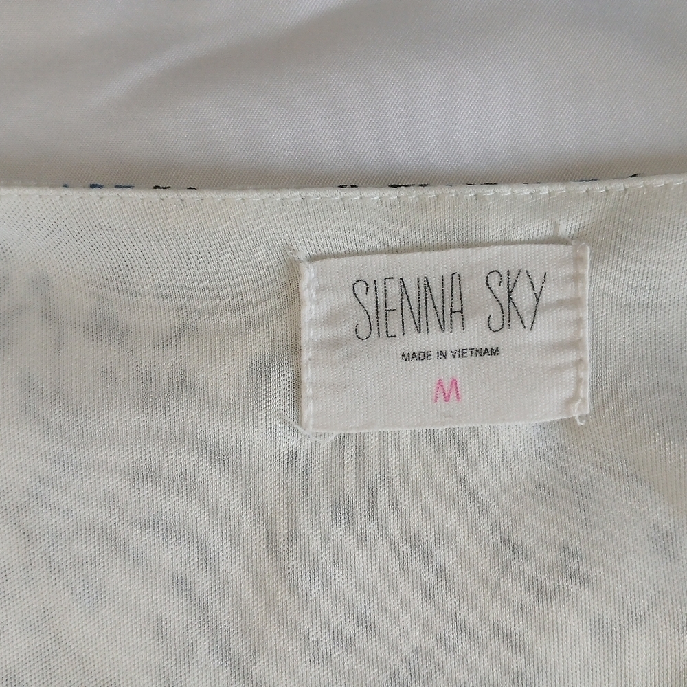 Sienna Sky Blue and White Smocked Tiered Sundress - Picture 4 of 5